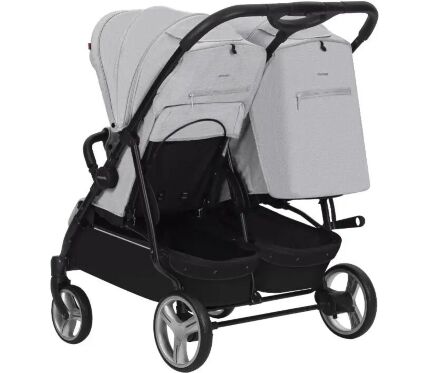 Коляска прогулочная CARRELLO Connect CRL-5502 Rock Gray для двійні в льоні