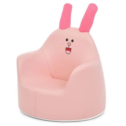 Дитяче м'яке крісло-пуфік M 5721 Rabbit "Зайчик" Рожеве меморіформ