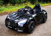 Дитячий електромобіль Машина Mercedes M 4062EBLR-2 одномісний, шкіряне сидіння, музика, світло / чорний