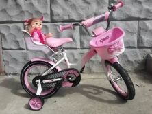 Дитячий велосипед для дівчинки KIDS BIKE CROSSER-3 колеса 12 дюймів з передньої кошиком і сидінням для ляльки