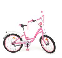 Дитячий двоколісний велосипед для дівчинки Profi Y2021 Butterfly з фарою і підніжка / колеса 20д / рожевий**