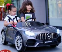Дитячий двомісний електромобіль M 5838EBLRS-11 Mercedes 4 мотори, шкіряне сидіння, сірий фарбований