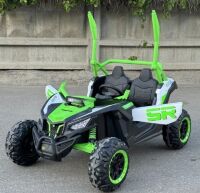 Дитячий електромобіль Джип Баггі M 5817EBLR-5(24V) двомісний, шкіряне сидіння, 4 мотори, зелений