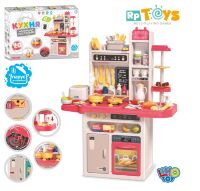 Дитяча ігрова кухня 93.5 см LIMO TOY 889-246 інтерактивна з пароваркою (81 деталь) червона