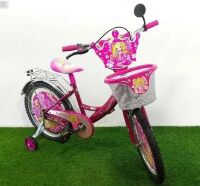 Велосипед дитячий двоколісний Azimut Принцеса Princess для дівчинки / колеса 12 дюймів / з кошиком /рожевий