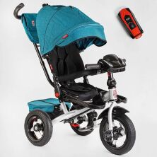 Велосипед КОЛЯСКА триколісний Best Trike 6088 F-405-20 з музичною ФАРОЮ та USB / колеса НАДУВНІ / блакитний