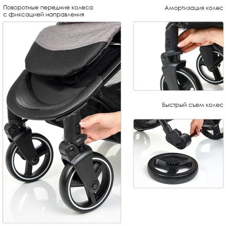 Прогулянкова коляска дитяча El Camino ME 1022L Expert Light Gray світло сірий