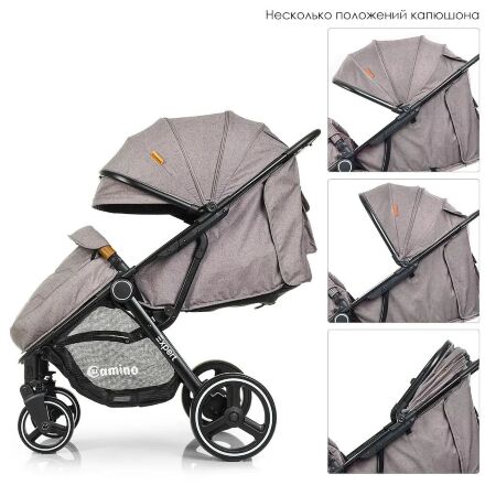 Прогулянкова коляска дитяча El Camino ME 1022L Expert Light Gray світло сірий