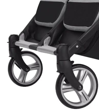 Коляска прогулочная CARRELLO Connect CRL-5502 Serious Black для двійні в льоні