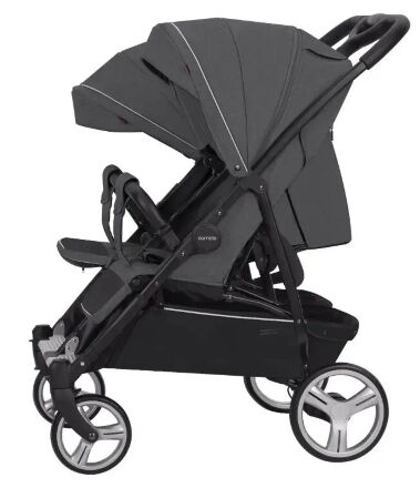 Коляска прогулочная CARRELLO Connect CRL-5502 Serious Black для двійні в льоні