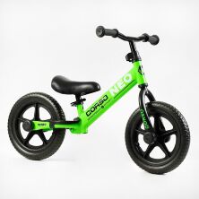 Дитячий біговел CORSO NEO EN-36900 Велобіг сталевий з підставкою для ніжок, на колесах ЄВА / зелений