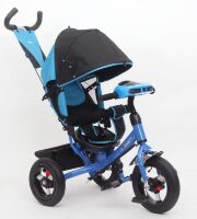 Велосипед Коляска триколісний TR2402 з телескопічною ручкою, гальмом, музичним кермом для хлопчика
