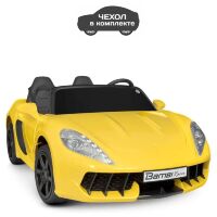 Дитячий двомісний електромобіль машина в чохлі Porsche M 4055AL-6 Без Пульта Керування / колір жовтий**