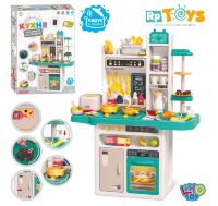 Дитяча ігрова кухня 93.5 см LIMO TOY 889-245 інтерактивна з пароваркою (81 деталь) зелена