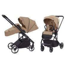 Прогулянкова дитяча коляска CARRELLO Alfa CRL-5508 Evening Beige з чохлом на ніжки/бежева
