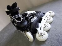 Дитячі ролики Чорні — Білі Profi A10080-S розмір 31-34