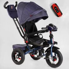 Велосипед КОЛЯСКА триколісний Best Trike 6088 F-508-21 з музичною ФАРОЮ та USB / колеса НАДУВНІ / синій