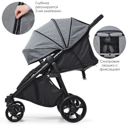 Прогулянкова коляска дитяча El Camino ME 1022L Expert Silver Black чорний