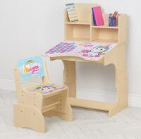 Дитяча парта зі стільчиком растишка Bambi W 2071-95-6 (UA) Єдиноріг венге**