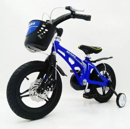 Велосипед дитячий двоколісний MARS-14 спиці дискові гальма колеса 14 дюймів синій
