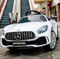 Дитячий електромобіль Машина Mercedes M 4062EBLR-1 одномісний, шкіряне сидіння, музика, світло / білий