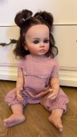 Велика вінілова лялька-ПУПС ручної роботи з іграшкою Reborn Baby Doll зі справжнім волоссям та живими очима