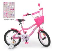 Двоколісний дитячий велосипед 16 дюймів PROFI Y16241-1 Unicorn з кошиком / рожевий **