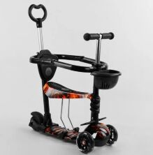 Дитячий триколісний самокат 5в1 Best Scooter S 8756 з захисним бортиком і батьківською ручкою / АБСТРАКЦІЯ