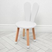 Дитячий стільчик з круглим сидінням Bambi 04-2W-ROUND "Зайчик" дерев'яний (МДФ) / колір білий**