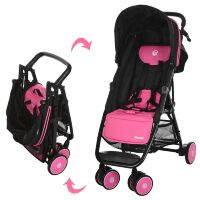 Дитяча прогулянкова коляска-книжка El Camino Motion M 3295-8 Чорний/Рожевий