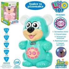 Інтерактивна іграшка Ведмежа сенсорна LIMO TOY FT 0043 AB аудіоказки на УКРАЇНСКОМ + світло / 2 кольори