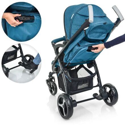 Дитяча прогулянкова коляска El Camino ME 1023L Focus Aqua бірюзовий