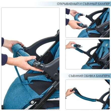 Дитяча прогулянкова коляска El Camino ME 1023L Focus Aqua бірюзовий