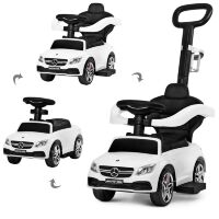 Дитяча машина каталка толокар 639-1 2 в 1 батьківська ручка музика багажник підставка для ніг біла **