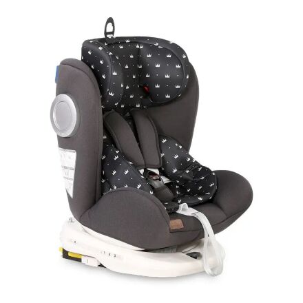 Дитяче автокрісло Lorelli (Bertoni) Lusso SPS isofix 0-36 kg Black Crowns чорне