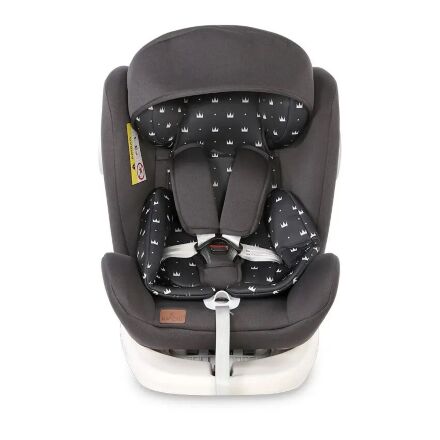 Дитяче автокрісло Lorelli (Bertoni) Lusso SPS isofix 0-36 kg Black Crowns чорне