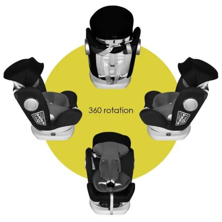 Дитяче автокрісло Lorelli (Bertoni) Lusso SPS isofix 0-36 kg Black Crowns чорне