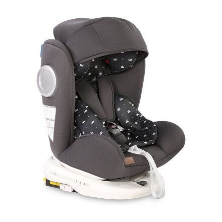 Дитяче автокрісло Lorelli (Bertoni) Lusso SPS isofix 0-36 kg Black Crowns чорне