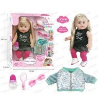 Інтерактивна лялька пупс для дівчинки DH2237A п'є обсикається гребінець пляшечка окуляри вбрання