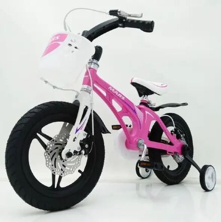 Велосипед дитячий двоколісний MARS-14 спиці дискові гальма колеса 14 дюймів рожевий