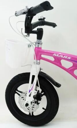 Велосипед дитячий двоколісний MARS-14 спиці дискові гальма колеса 14 дюймів рожевий