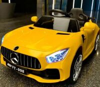 Дитячий електромобіль Машина Mercedes M 4062EBLR-6 одномісний, шкіряне сидіння, музика, світло / жовтий