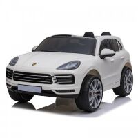 Дитячий електромобіль Porsche Cayenne YJ7192B шкіряне сидіння, 2 мотори, MP3, USB, SD-card білий