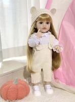 Велика вінілова лялька ручної роботи Reborn Baby Doll зі справжнім русявим волоссям та великими очима