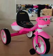 Дитячий триколісний велосипед Best Trike 94881 на піно колесах EVA зі світлом і звуком / колір рожевий