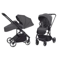 Прогулянкова дитяча коляска CARRELLO Alfa CRL-5508 Falcon Grey з чохлом на ніжки/сіра