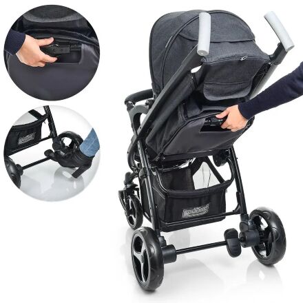 Дитяча прогулянкова коляска El Camino ME 1023L Focus Graphite сірий