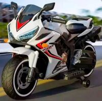 Дитячий електромобіль мотоцикл Bambi Racer M 4839L-1 шкіряне сидіння, MP3, USB роз'єм / білий