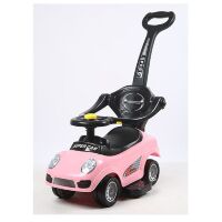 Дитяча каталка-толокар M 5784-8 Porsche Машинка з батьківською ручкою, музика, світло, рожевий