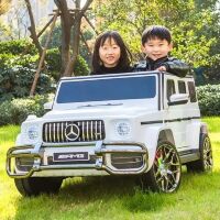 Дитячий електромобіль Джип Mercedes G63 AMG S307В амортизатори, шкіряне сидіння, білий